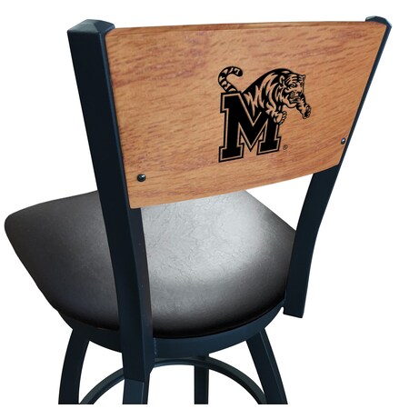 30 Blk Wrinkle Memphis Swivel Bar Stool,Laser Engraved Back